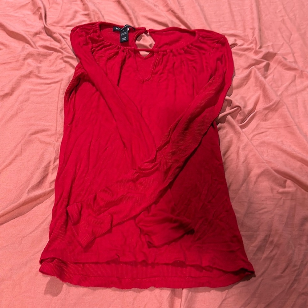 Red long sleeve blouse